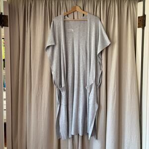 Lululemon Gray Open Front Wrap Cardigan OS Duster Pockets *READ - FLAW*